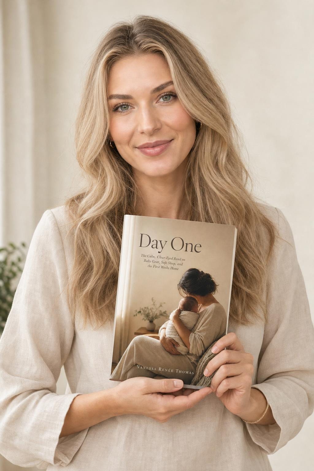 Vanessa Renée Thomas holding Day One